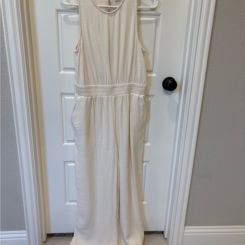 A New Day Light Beige Textured Sleeveless Top